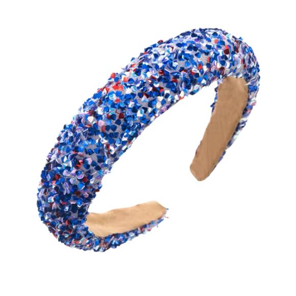Red White and Blue Glitter Headband Blue - Picture 2 of 2
